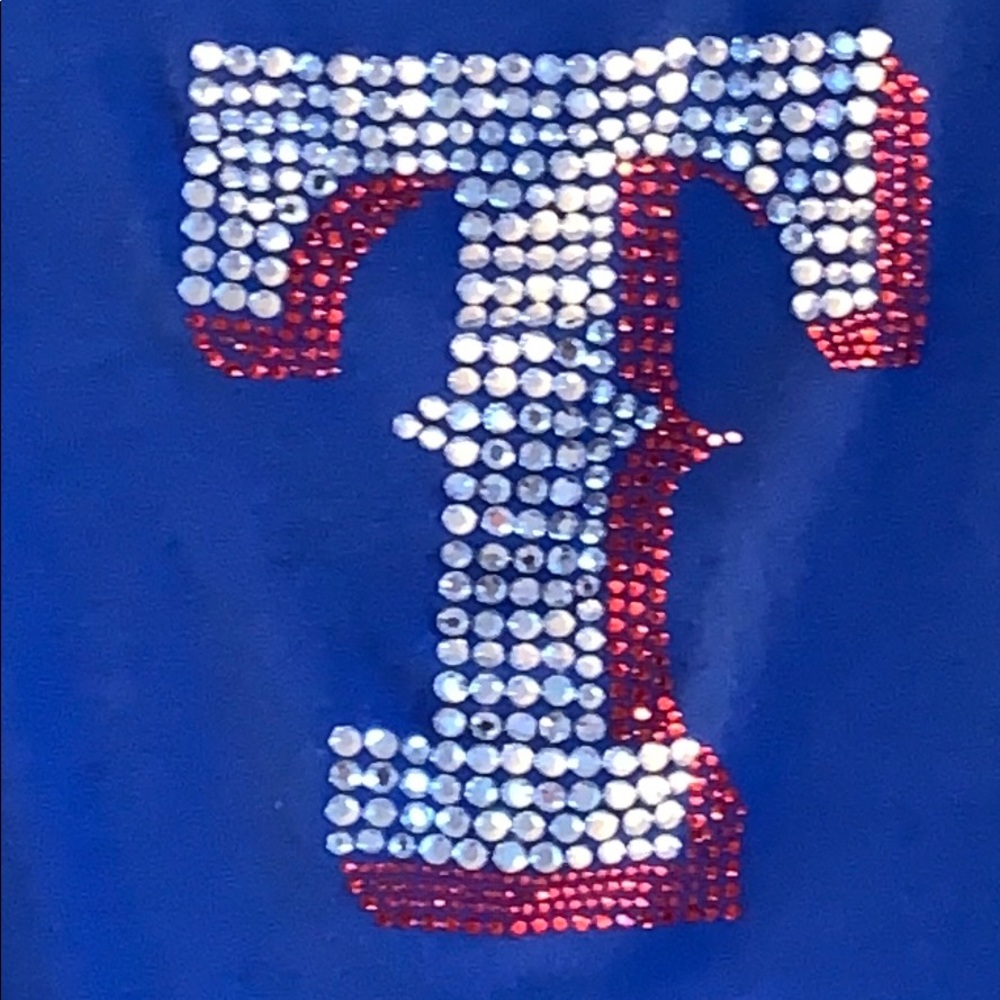 ⭐️WORLD SERIES CHAMPION TEXAS RANGERS CUSTOM BLING SHIRT ❤️🙌 🥳